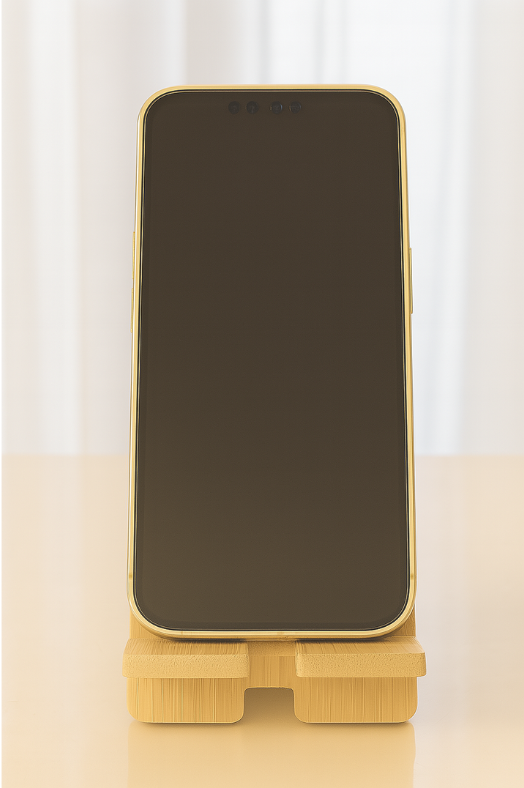 Supporto per smartphone in bambù con incisione motivazionale