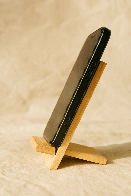 Supporto per smartphone in bambù con incisione motivazionale